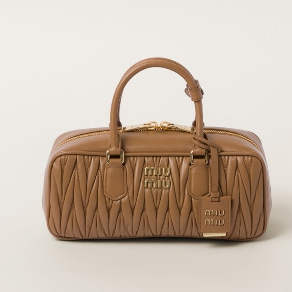 Miu Miu Arcadi Matelasse Bag Camel - Picture 1 of 5